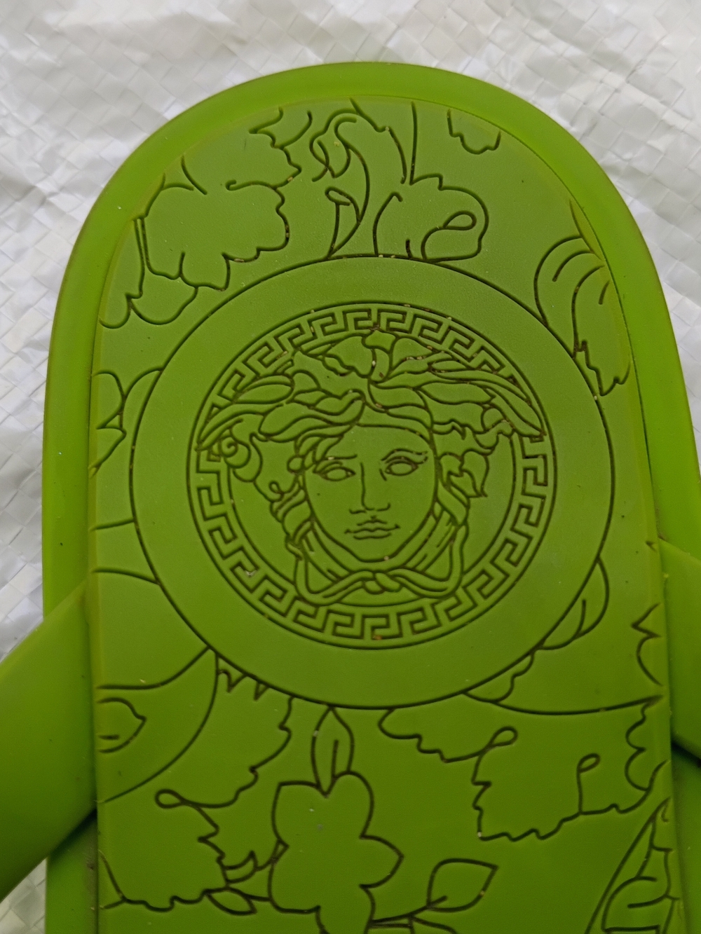 Versace Green Medusa Logo Thong Sandals - Picture 4 of 8